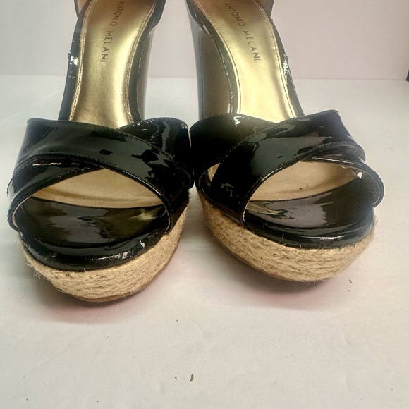 Black patent strappy platform heels Antonio Milano size 9 - Picture 11 of 13
